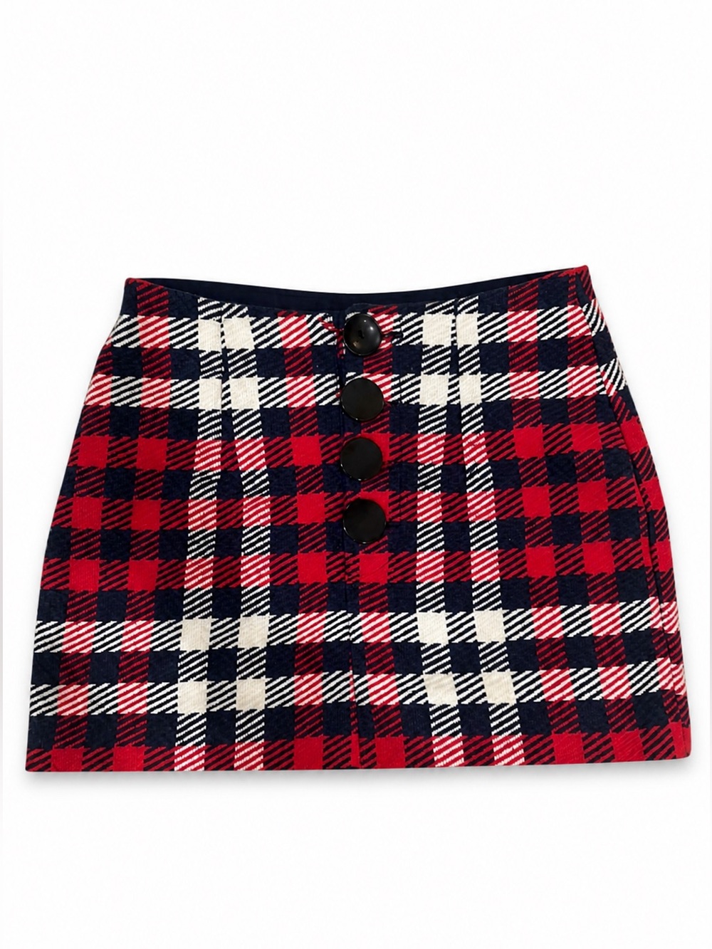 Plaid mini skirt with buttons size 00-0